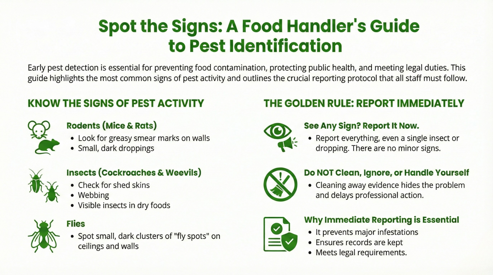 Pest Control – Identification - Digital Food Safety Management System