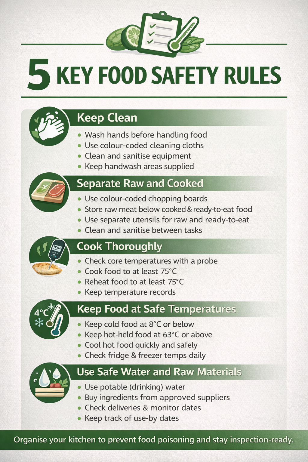 5 Food Safety Rules For UK Catering - Digital Food Safety Management System