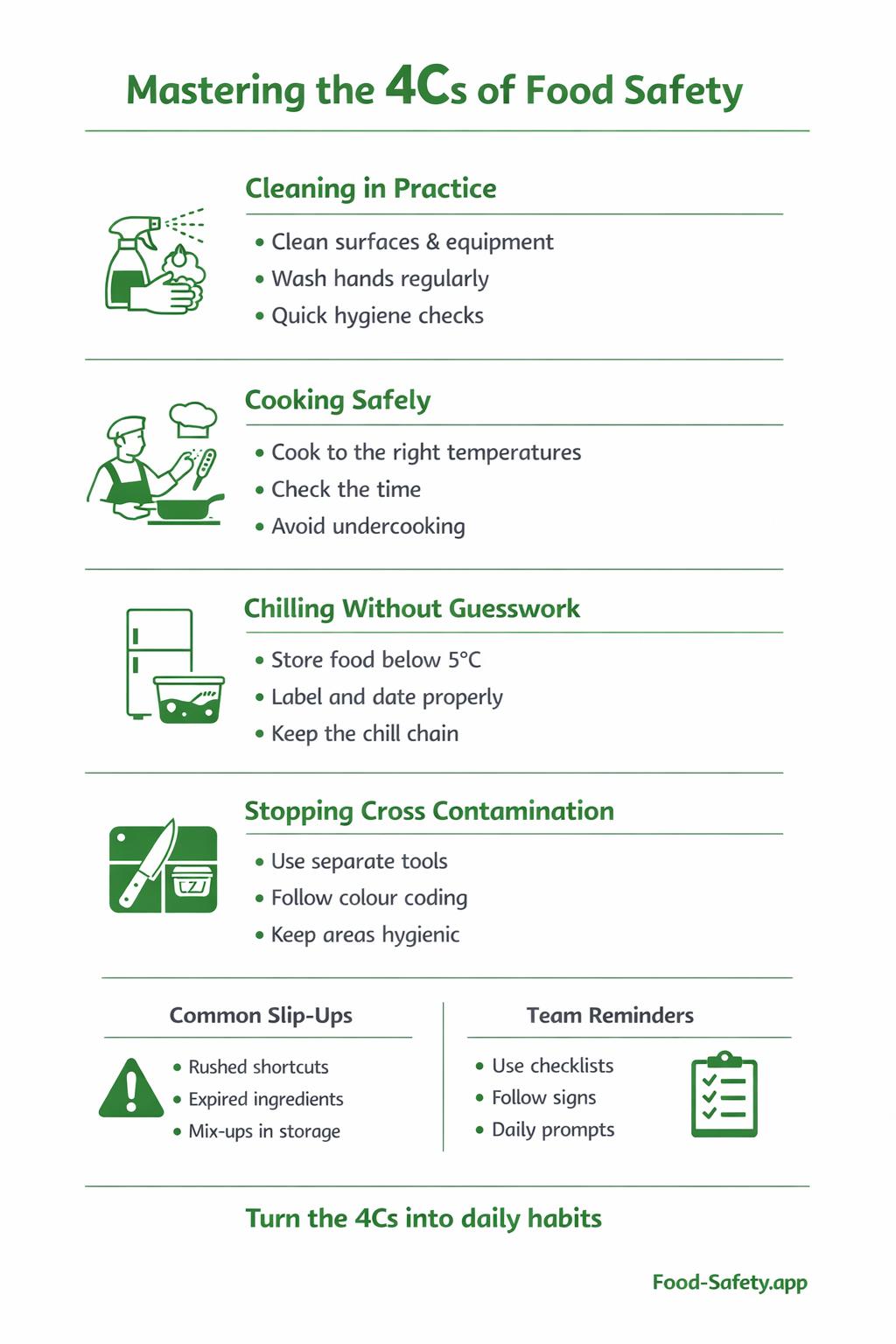 4Cs food hygiene made practical