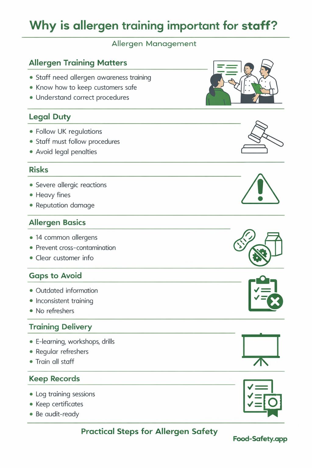 Allergen training for staff