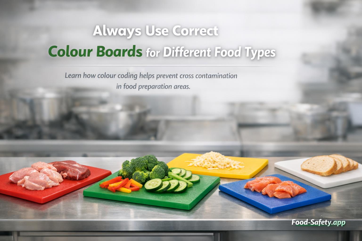 How does colour coding prevent cross contamination?