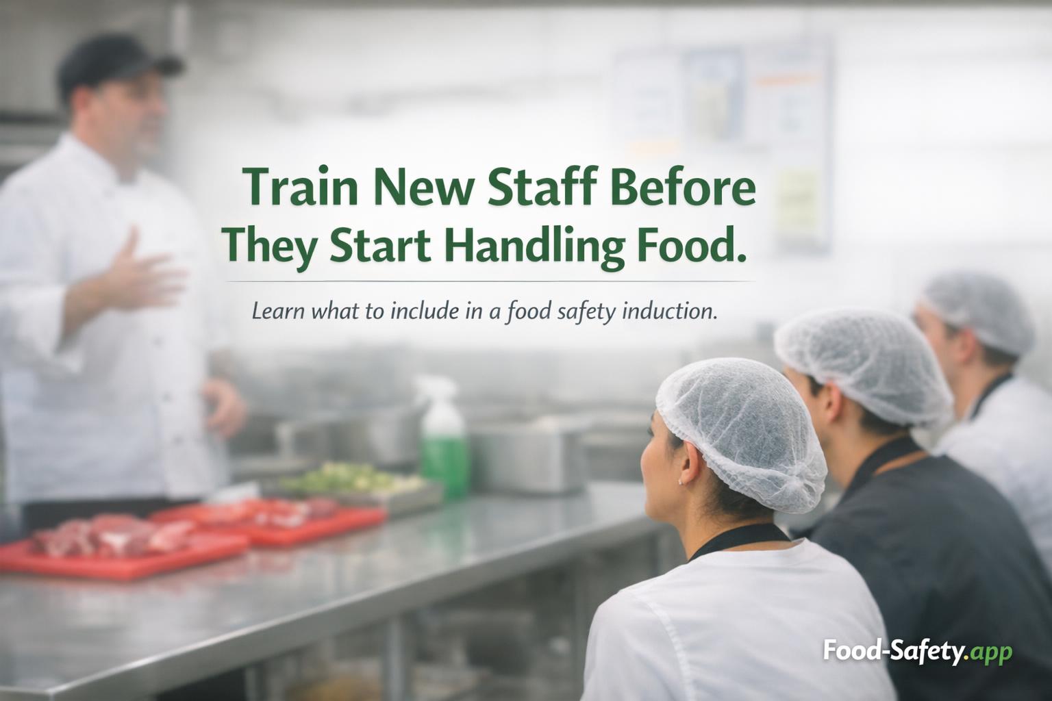 What should a food safety induction include?
