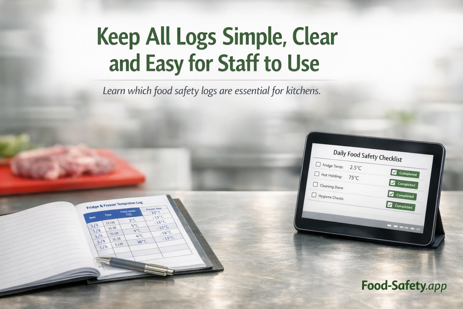What food safety logs should every kitchen keep?