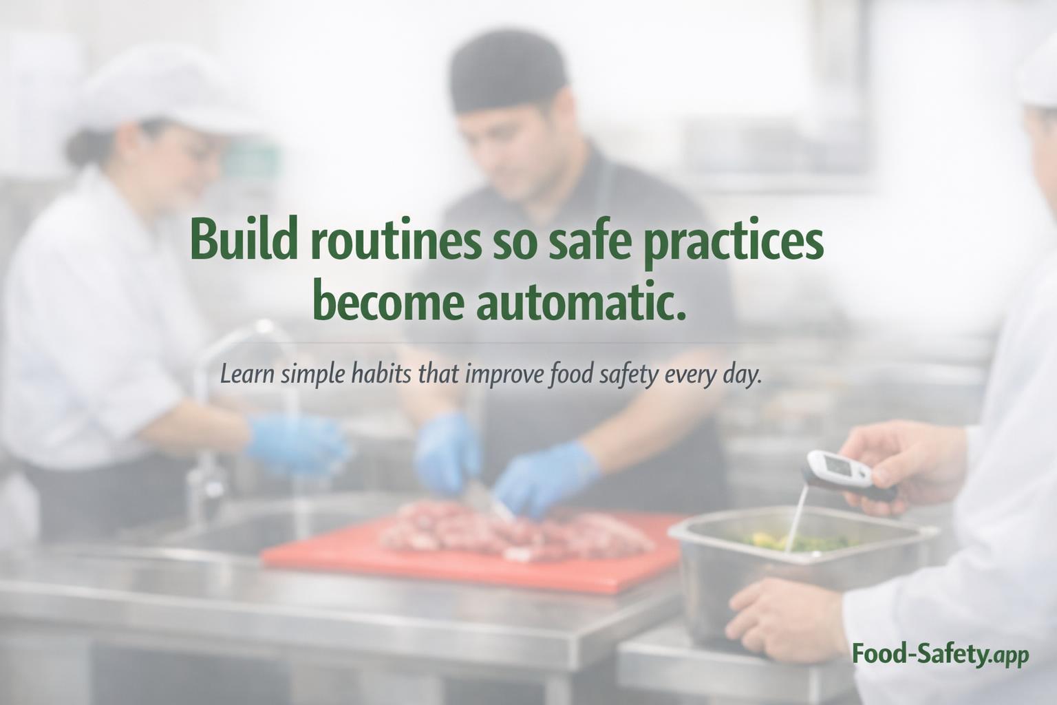 What good habits improve food safety in kitchens?