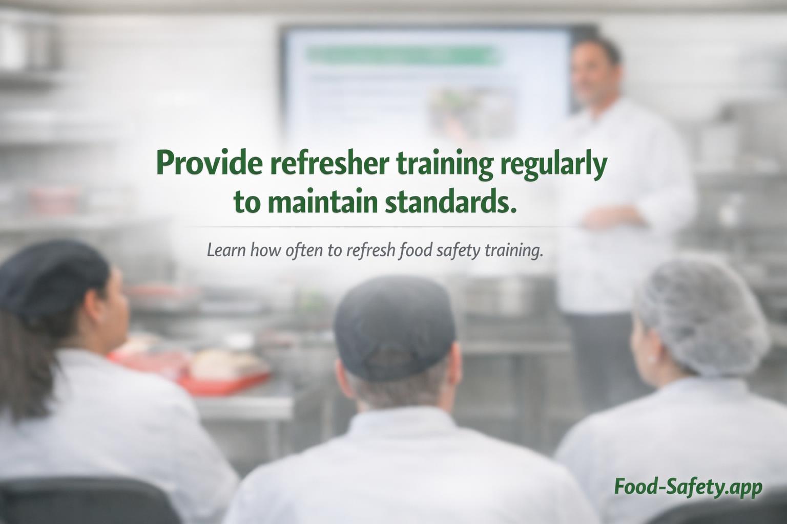 How often should food safety training be refreshed?