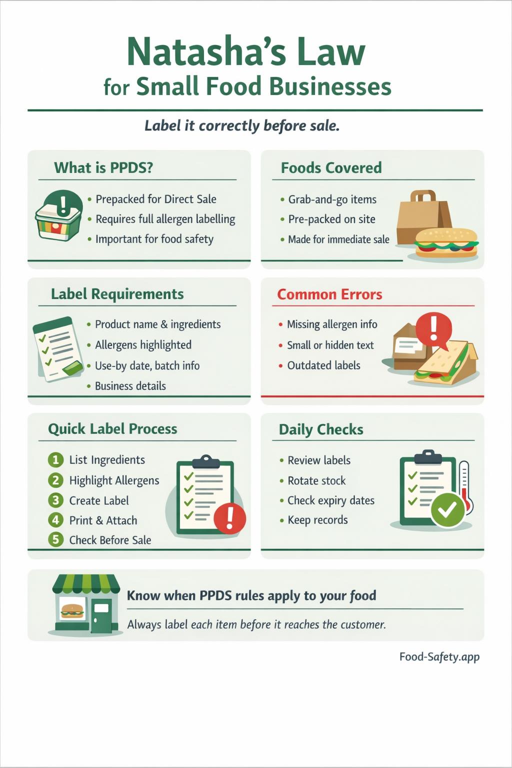 Natasha's Law small food business infographic
