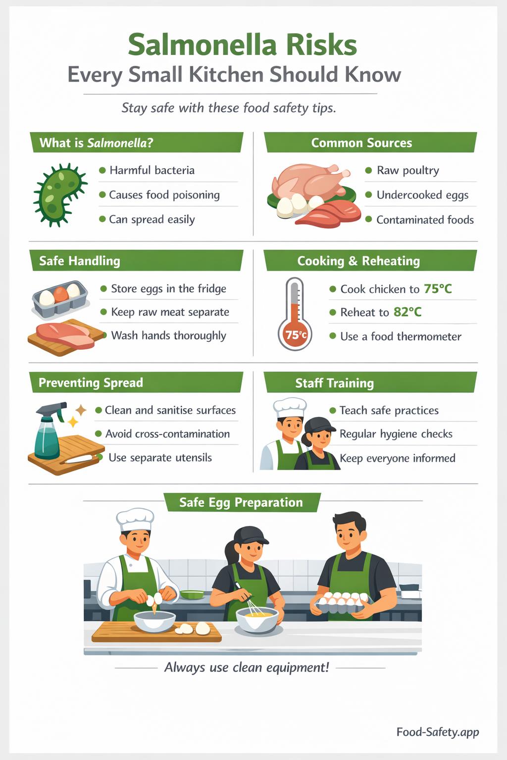 Salmonella Risks Every Small Kitchen Should Know Illustration of Salmonella kitchen risks