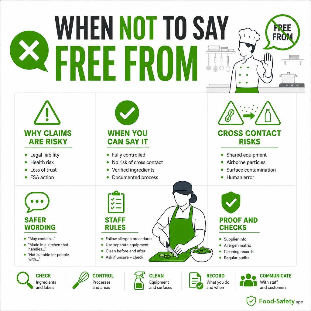 When Not to Say Free From Do not promise free-from unless sure – allergen management guidance image