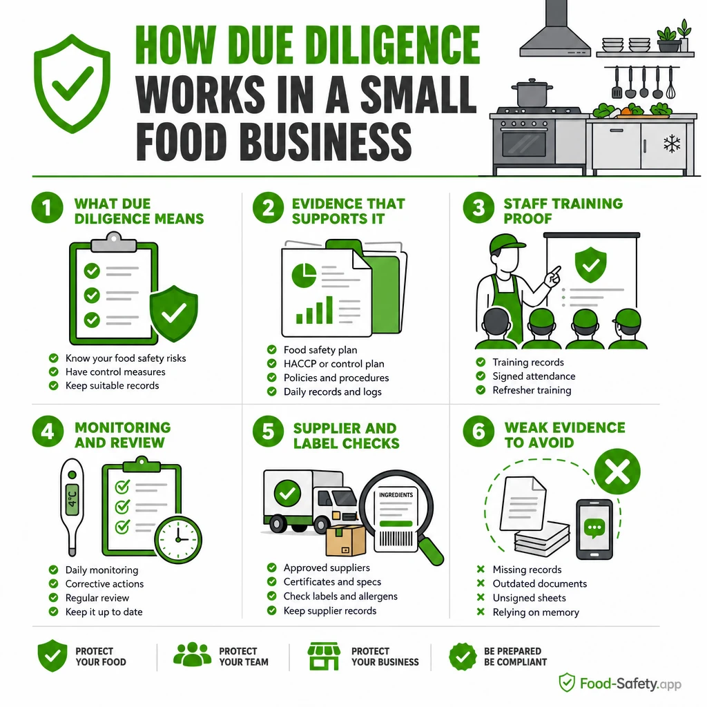 Proof beats good intentions: evidence-based approach to due diligence in busy kitchens