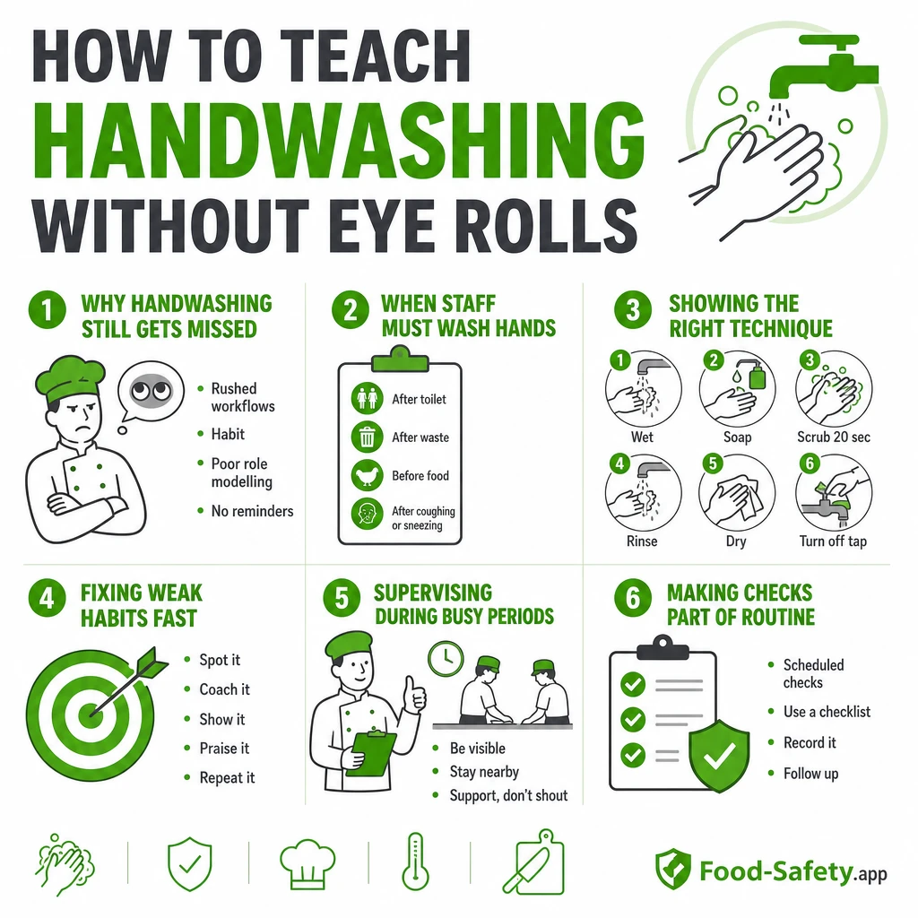 How to Train Staff on Proper Handwashing in Food Businesses Teaching staff when and how to wash hands
