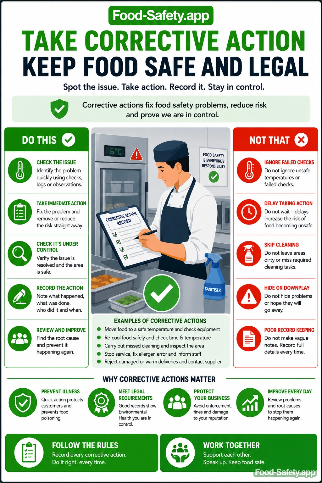 What Counts as a Corrective Action in Food Safety? Corrective actions records in a commercial kitchen