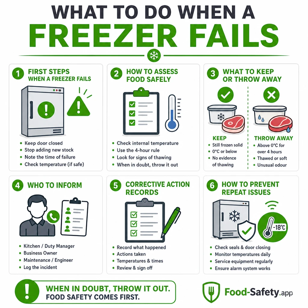 Act fast when freezer temperatures rise in a catering kitchen