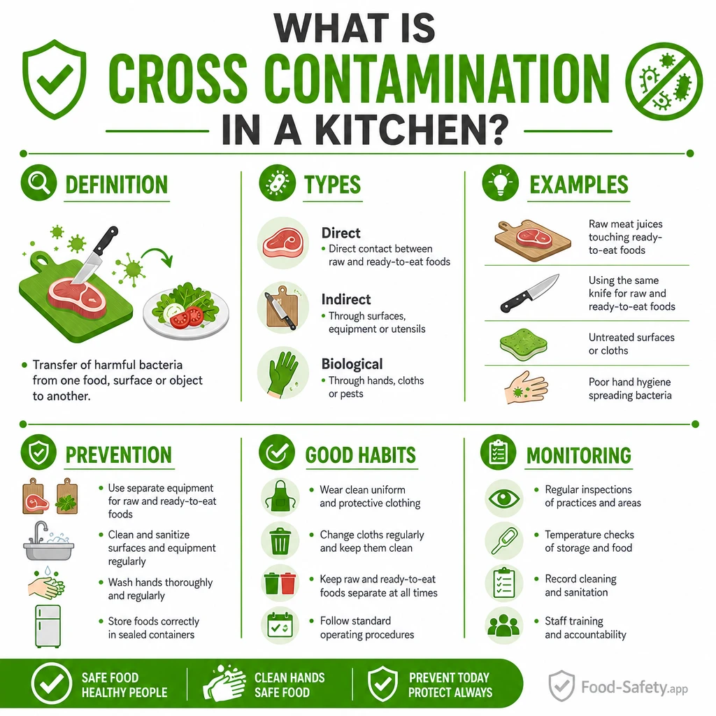 Cross-Contamination in the Kitchen: Definition and Prevention Keep raw and cooked foods completely separate at all times