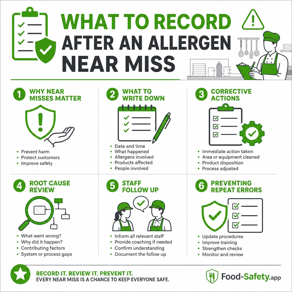 Record every allergen near miss clearly