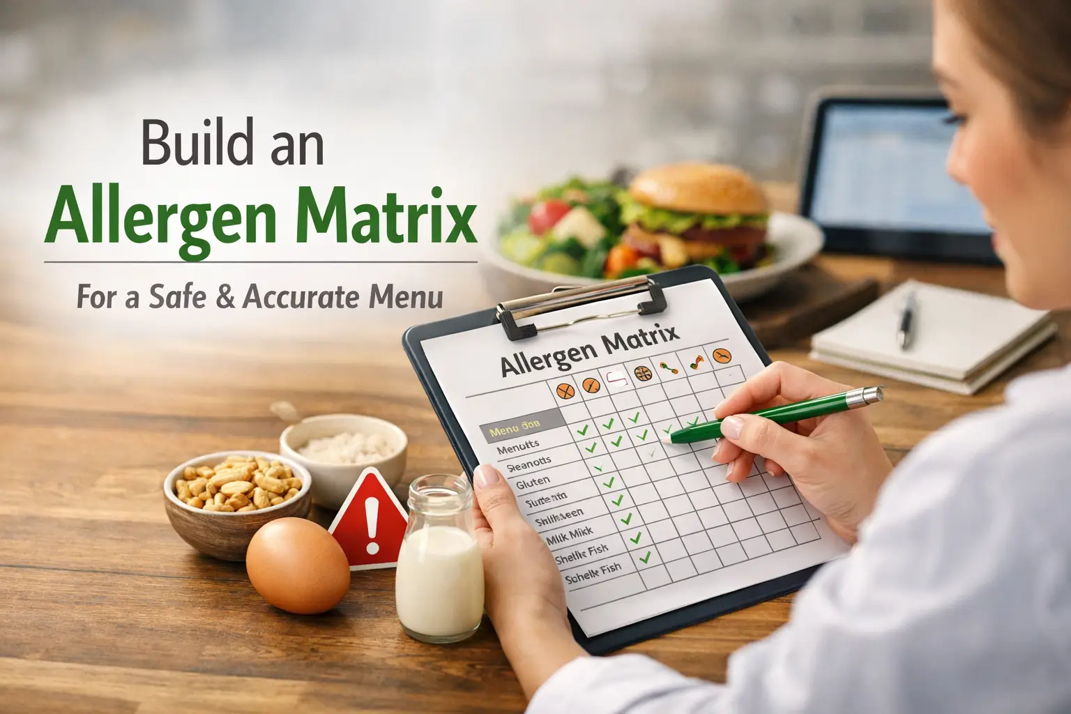 How do you create an allergen matrix for your menu?