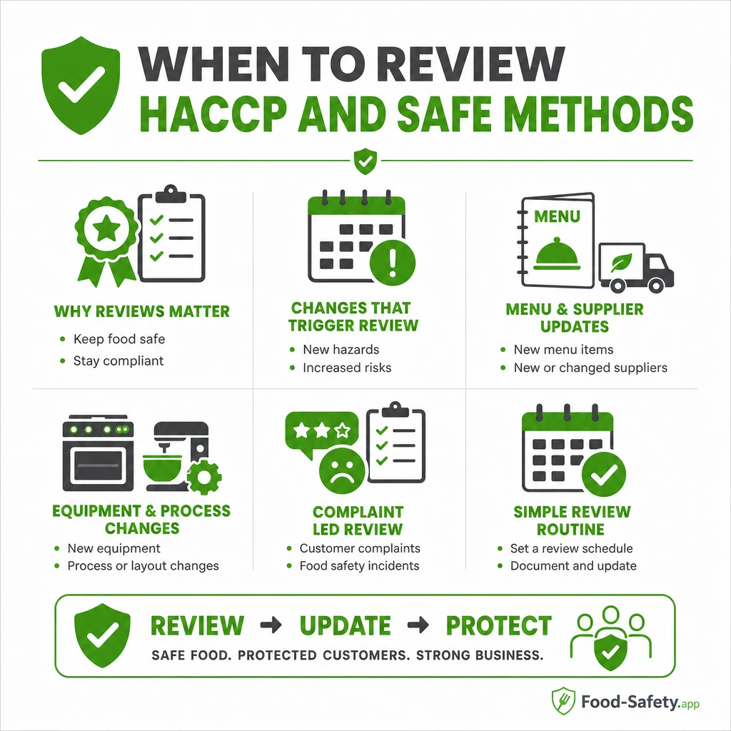 HACCP Review: When and How Often to Update Safe Methods in the UK Review after every change