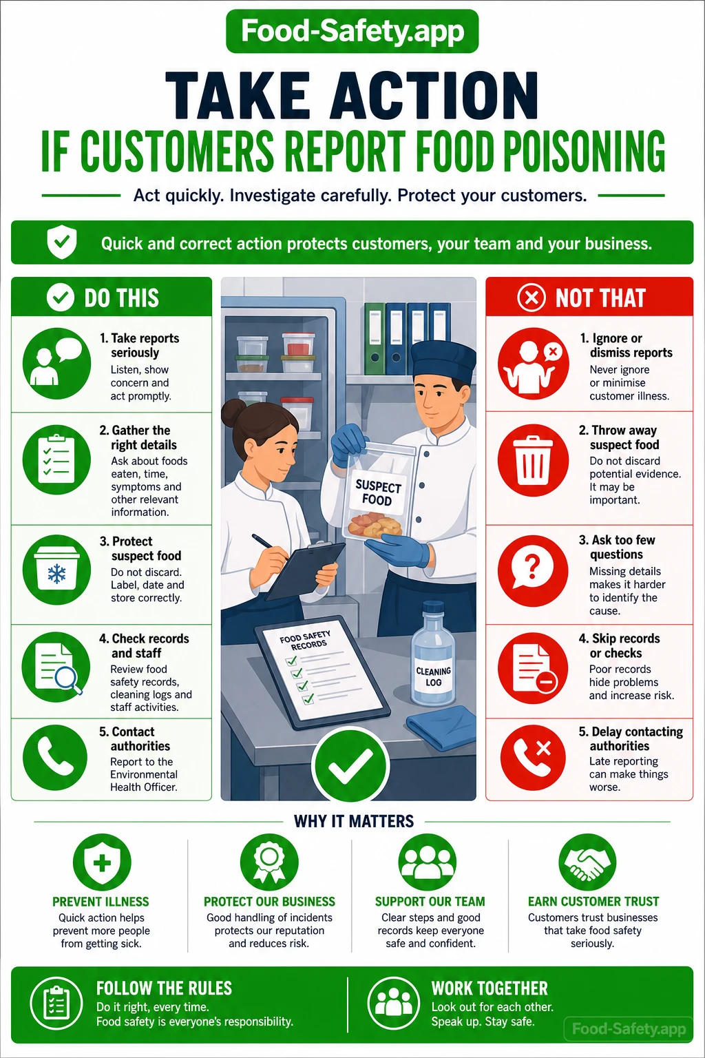 What to do if customers report food poisoning