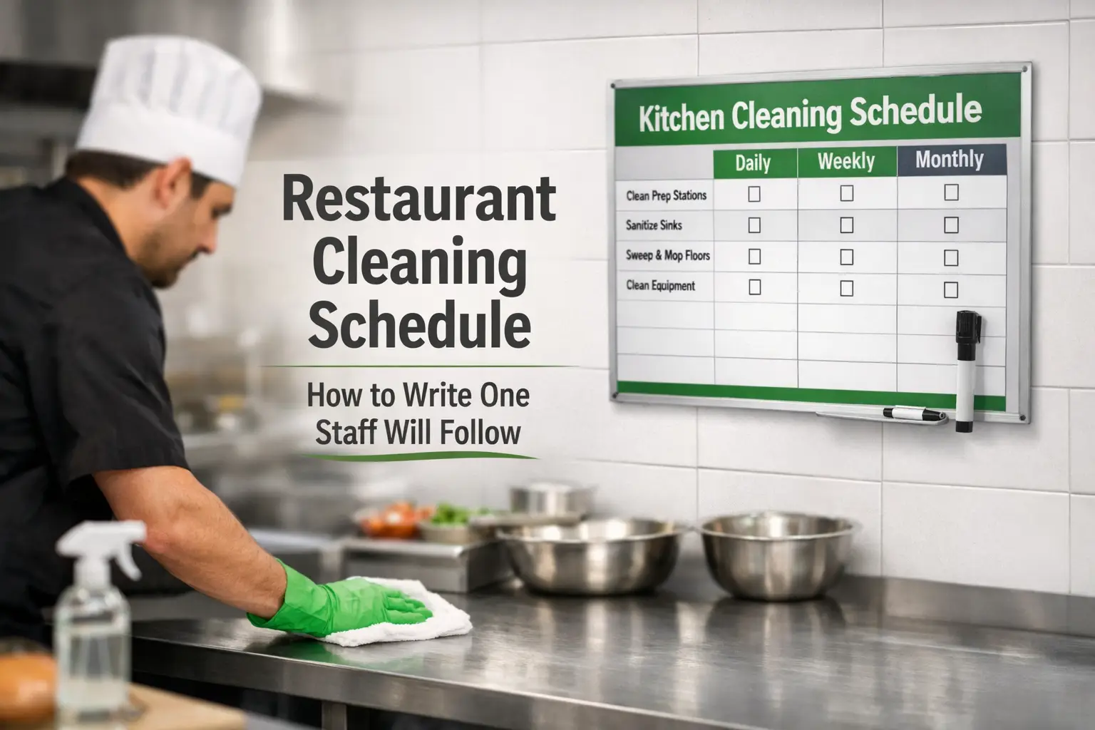 Restaurant Cleaning Schedule: How to Write One Staff Will Follow