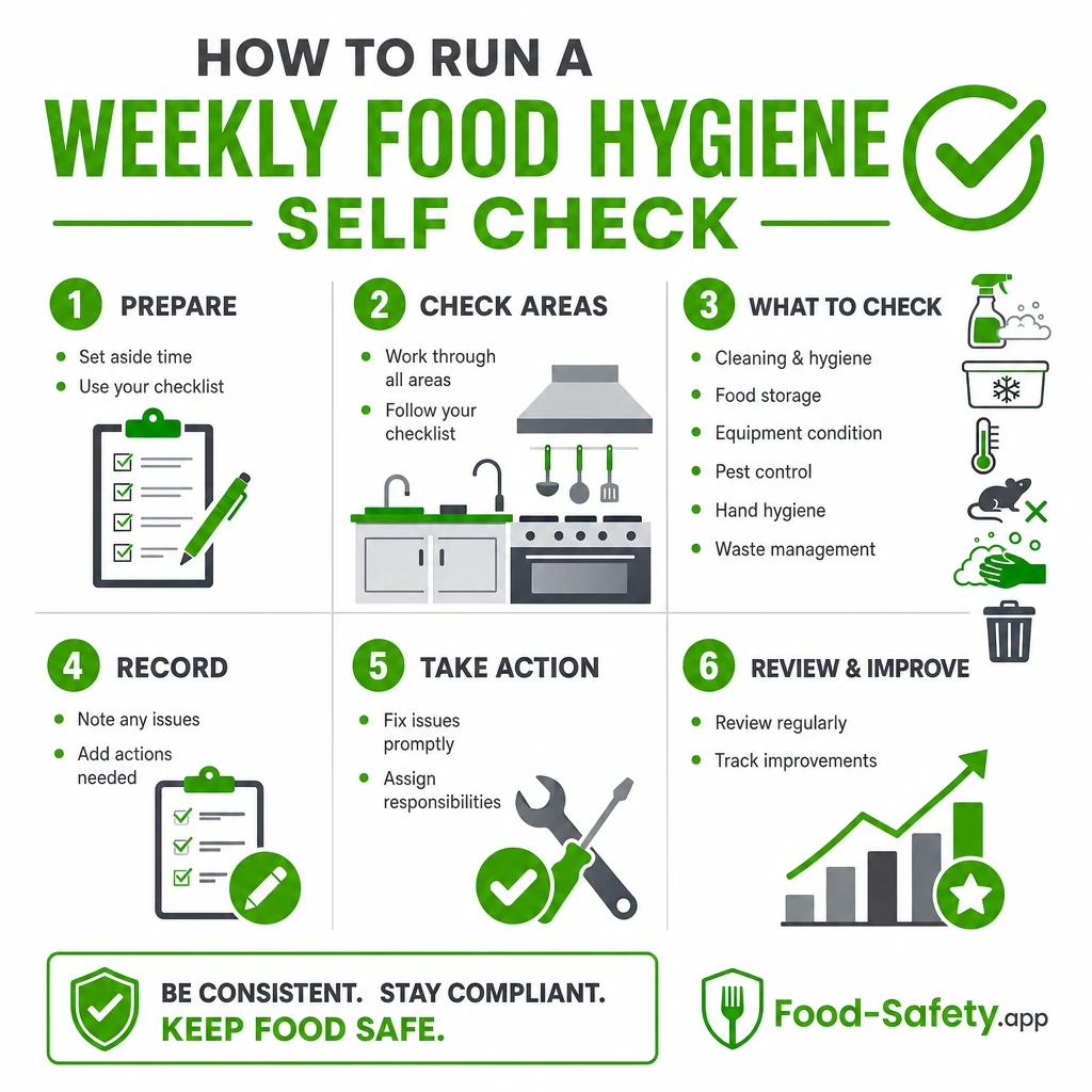 Food Hygiene Self Check: Weekly Checklist for UK Kitchens Audit your kitchen every week 1