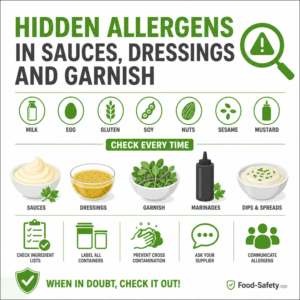 Check sauces dressings and garnish carefully 1