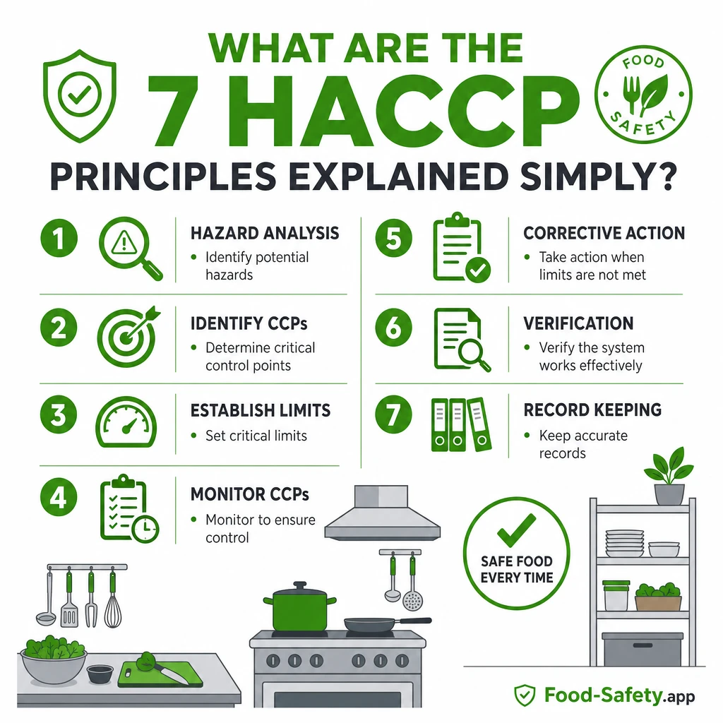 Follow HACCP steps to control food safety risks effectively. 1