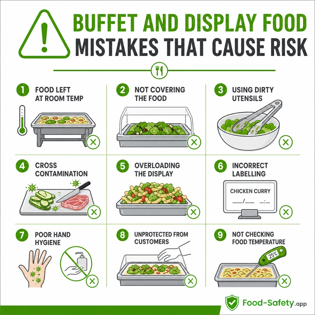 Buffet Food Safety: How to Avoid Common Display Mistakes Watch time and temperature 1