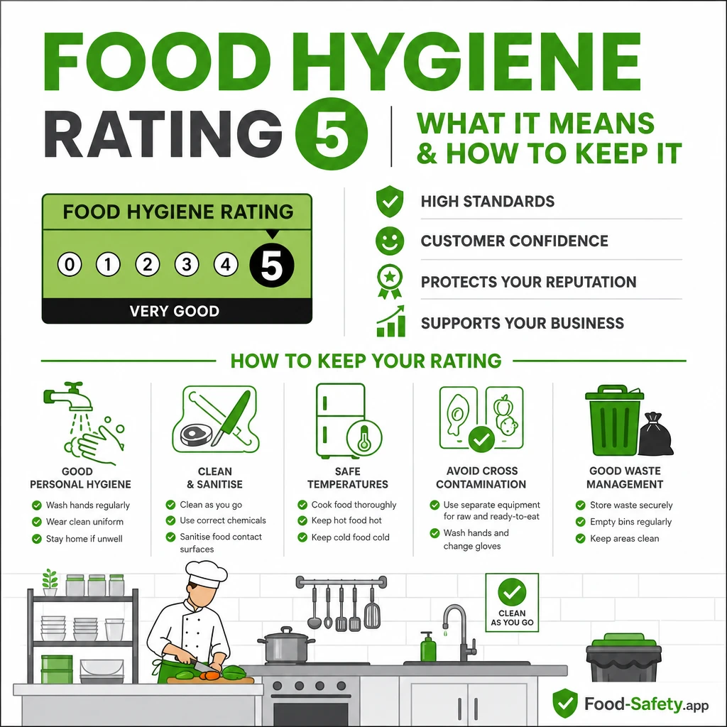 Food Hygiene Rating 5: What It Means, How to Get and Keep It Keep daily controls consistent so a 5 stays a 5. 1