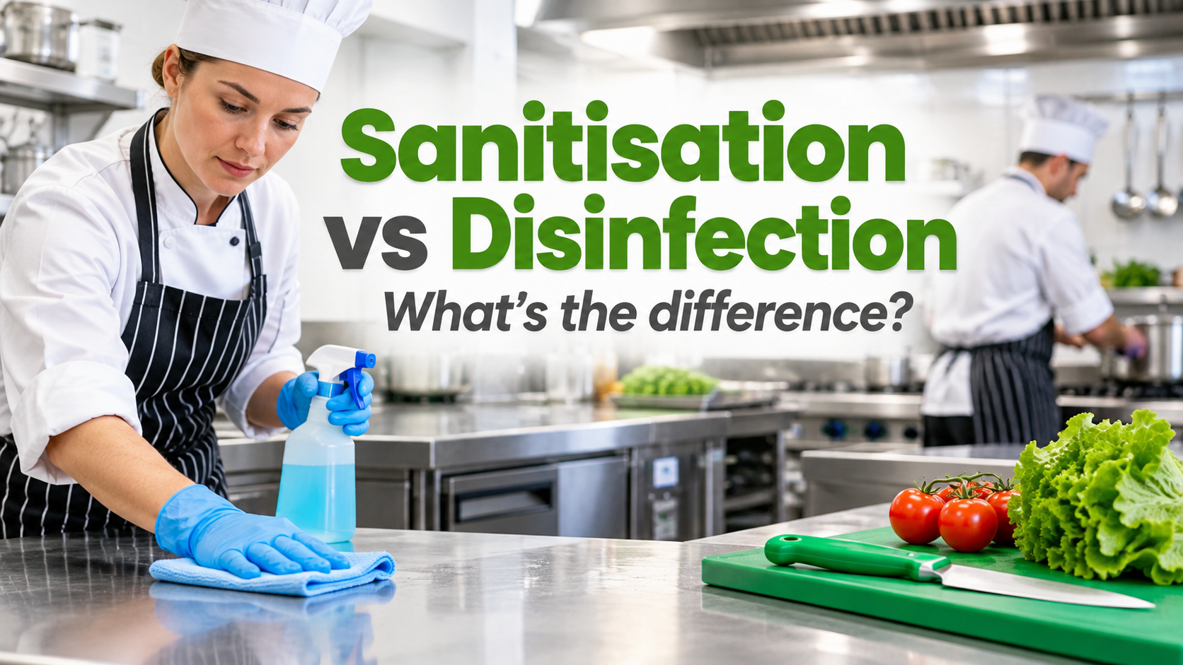 Sanitisation vs Disinfection: What’s the Difference in Food Safety? Sanitisation vs Disinfection Kitchen Hygiene