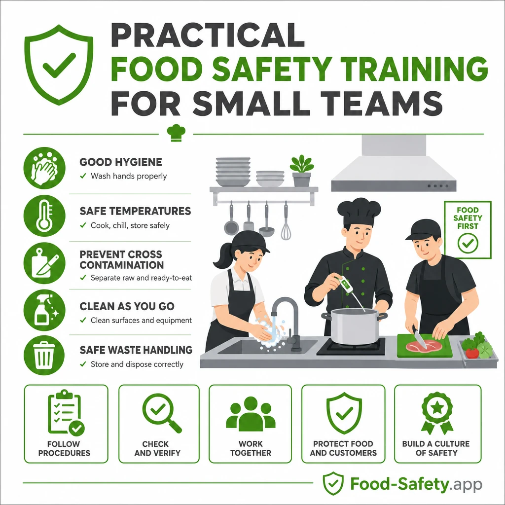 Food Safety Training for Small Teams in the UK: Practical Guide Train little and often on key risks 1