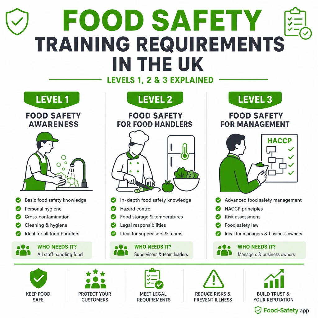 UK Food Safety Training Requirements: Levels 1, 2 & 3 Explained Train staff to the level their role actually requires. 1